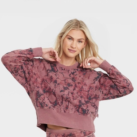 JoyLab Tops - JoyLab French Terry Acid Wash Pullover Sweatshirt NWT